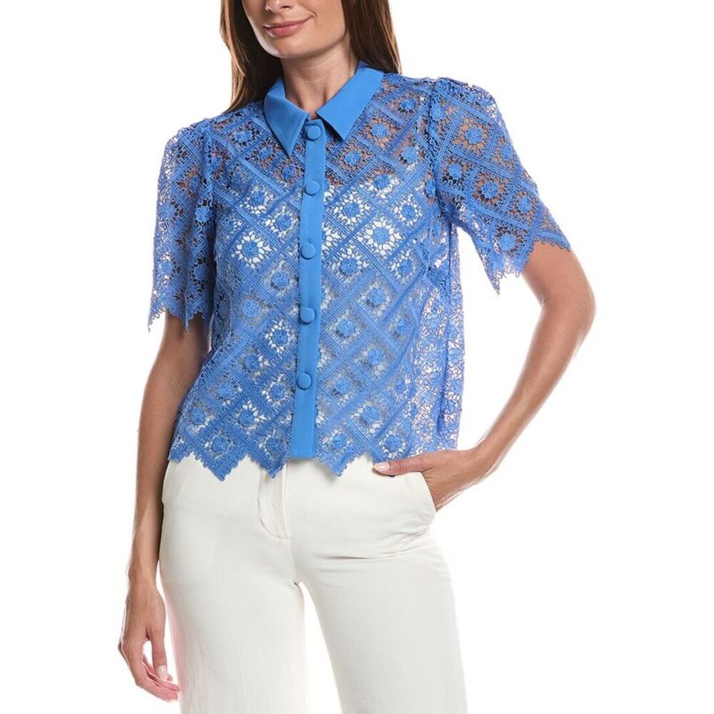 Milly Womens  Addison Tile Lace Shirt